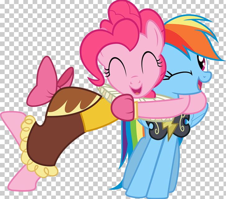 Pinkie Pie Rainbow Dash Pony Hug PNG, Clipart, Art, Cartoon, Deviantart, Fictional Character, Flower Free PNG Download