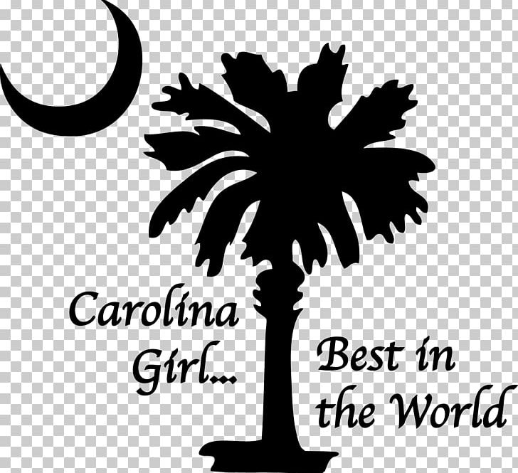 Sabal Palm Flag Of South Carolina Decal Arecaceae Moon PNG, Clipart, Arecales, Black And White, Branch, Brand, Crescent Free PNG Download