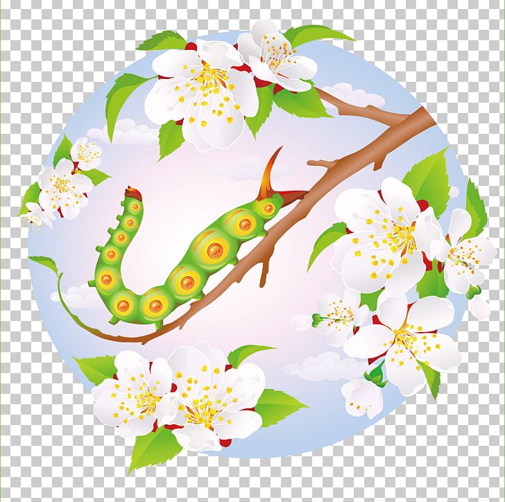 Insect Caterpillar Cartoon Illustration PNG, Clipart, Animals, Art, Artwork, Blossom, Branch Free PNG Download