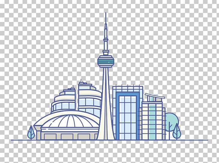 Toronto Architecture Icon Design Illustration PNG, Clipart, Area, Blue, Building, Buildings, Bustling Free PNG Download