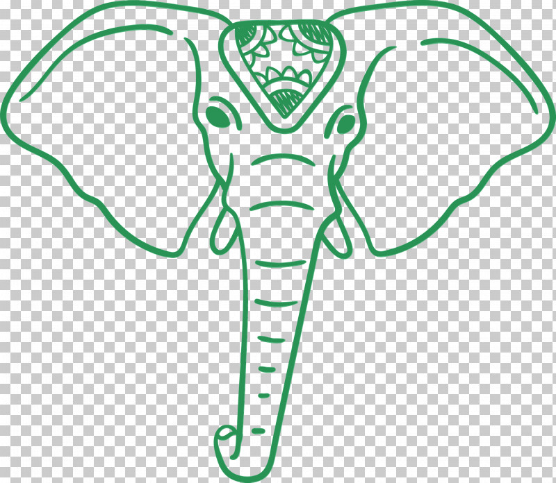 Indian Elephant PNG, Clipart, Area, Cartoon, Elephant, Elephants, Green Free PNG Download