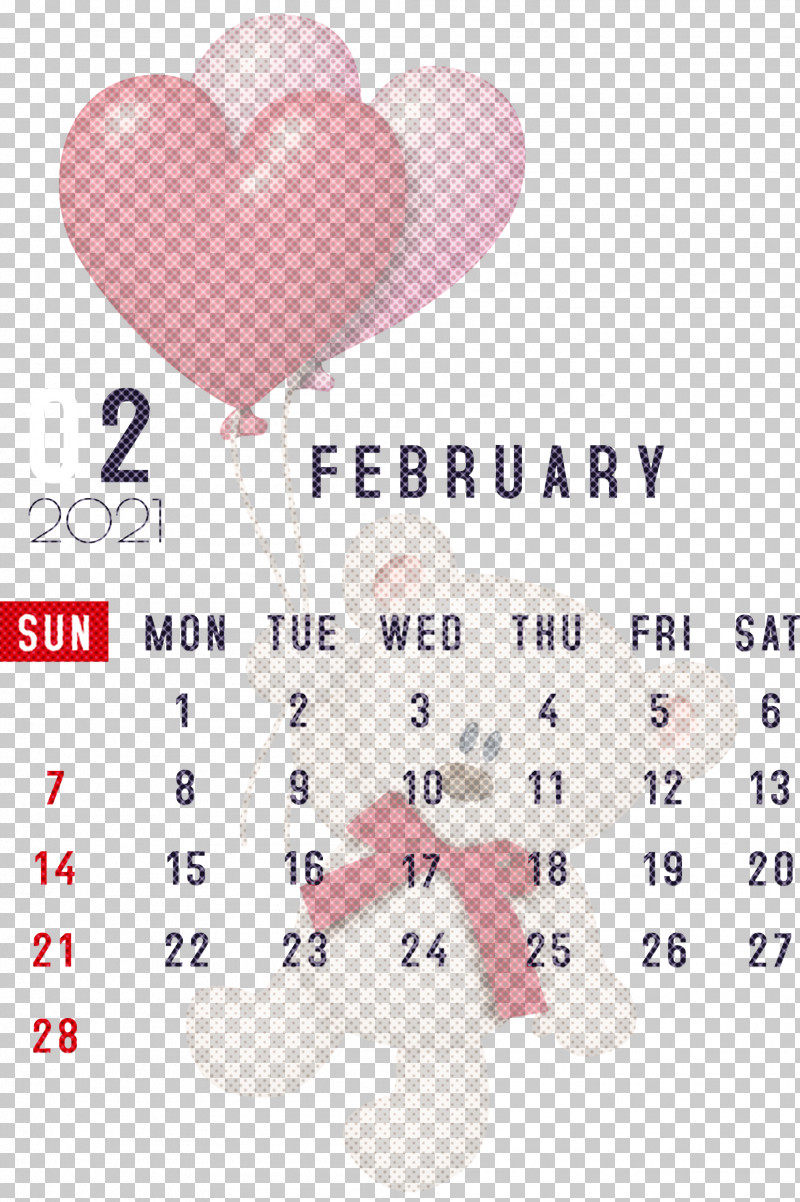 February 2021 Printable Calendar February Calendar 2021 Calendar PNG, Clipart, 2021 Calendar, Balloon, M095, Meter, Party Free PNG Download
