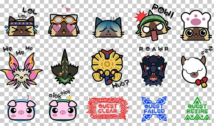 Monster Hunter: World Monster Hunter Diary: Poka Poka Airou Village Sticker Felyne Capcom PNG, Clipart, Capcom, Decal, Emoji, Felyne, Label Free PNG Download