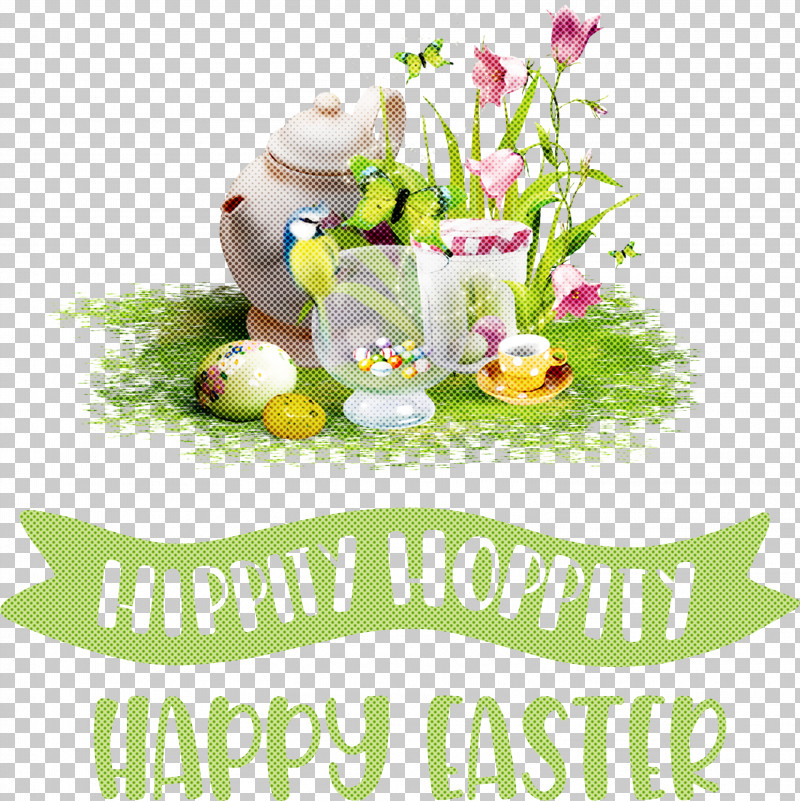 Hippity Hoppity Happy Easter PNG, Clipart, Cut Flowers, Drawing, Floral Design, Flower, Flower Bouquet Free PNG Download