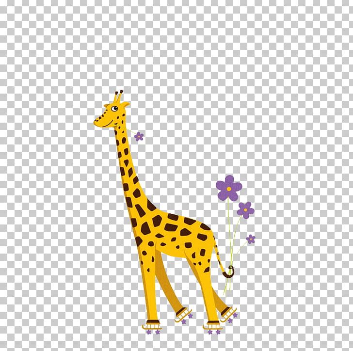 Giraffe T-shirt Roller Skating Humour Ice Skating PNG, Clipart, Animals, Art, Cartoon, Cartoon Decorative Painting, Cartoon Giraffe Free PNG Download