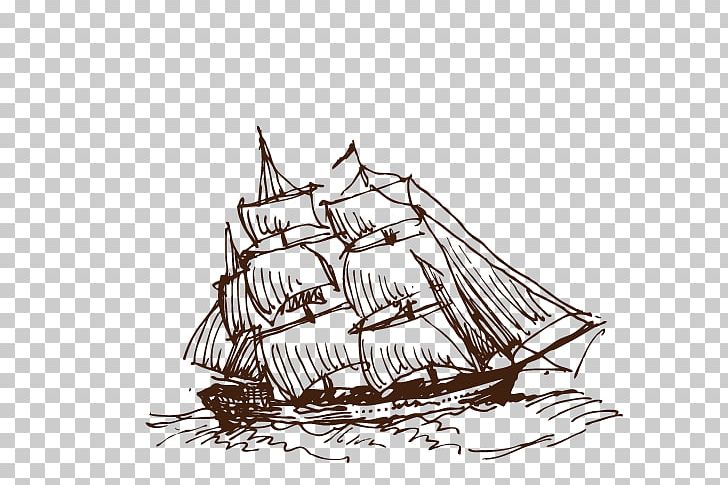 Sailing Ship PNG, Clipart, Barque, Black And White, Boat, Boat Vector, Brigantine Free PNG Download