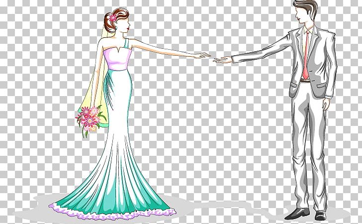 Wedding Invitation Woman Bridegroom PNG, Clipart, Bride, Cartoon, Fashion Design, Girl, Handpainted Illustration Free PNG Download