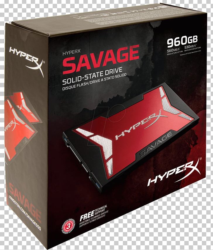 Kingston HyperX Savage SSD Solid-state Drive Hard Drives Kingston Technology Kingston SSDNow UV400 PNG, Clipart, Box, Brand, Carton, Data Storage, Hard Drives Free PNG Download
