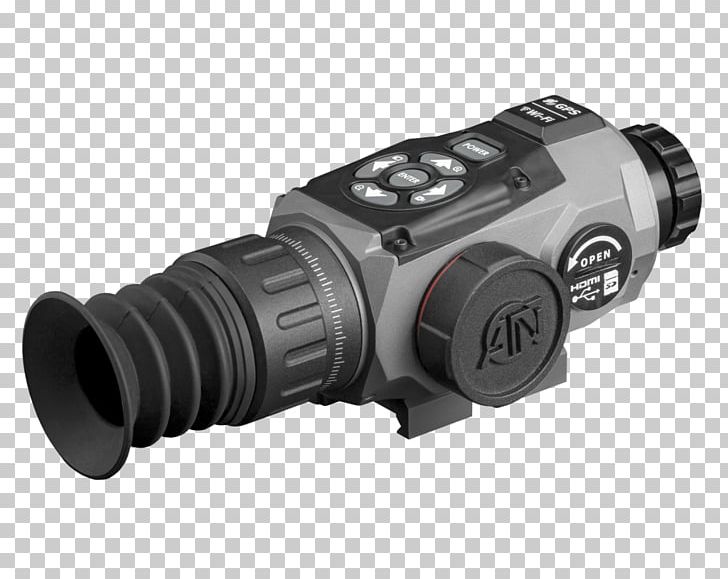 Thermal Weapon Sight Telescopic Sight American Technologies Network Corporation Magnification Optics PNG, Clipart, Angle, Celownik, Display Resolution, Flashlight, Hardware Free PNG Download