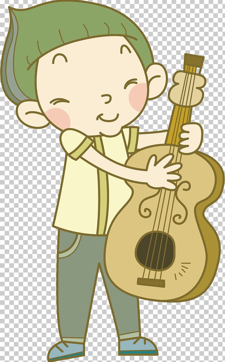 Boy Guitar Illustration PNG, Clipart, Art, Boy, Boy Cartoon, Boy Vector, Brass Instrument Free PNG Download