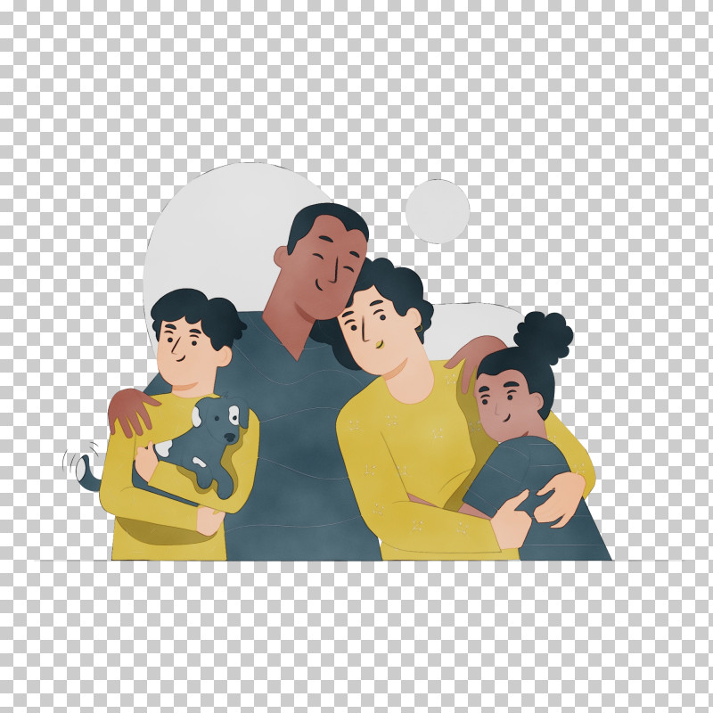 Conversation Yellow Cartoon Hug PNG, Clipart, Cartoon, Childrens Film, Conversation, Family, Family Day Free PNG Download