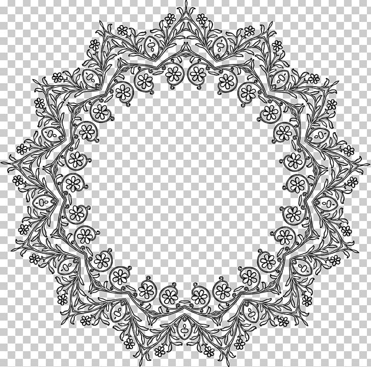 Borders And Frames Floral Design PNG, Clipart, Area, Art, Black And White, Borders And Frames, Circle Free PNG Download