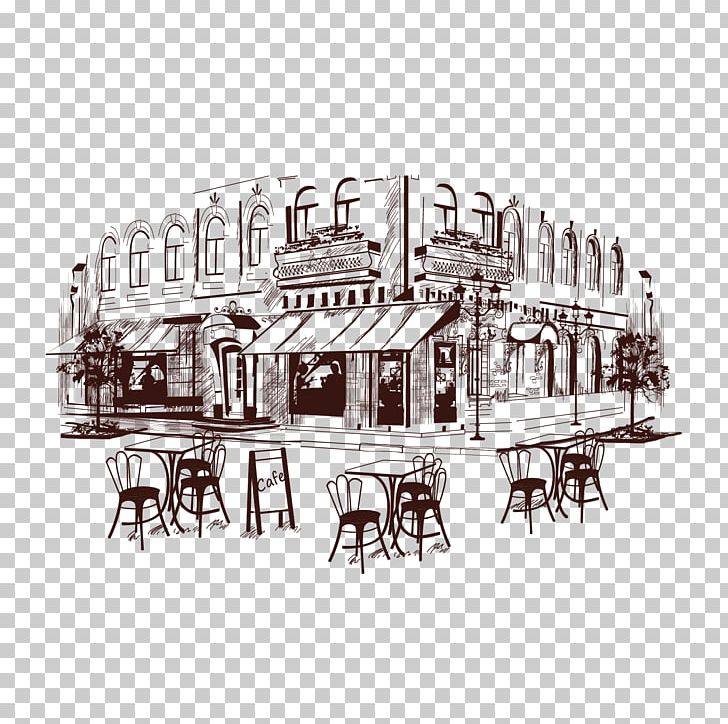 Coffee Cafe Drawing Illustration PNG, Clipart, Big Picture, Cafe Vector, Creative Market, Elevation, Encapsulated Postscript Free PNG Download