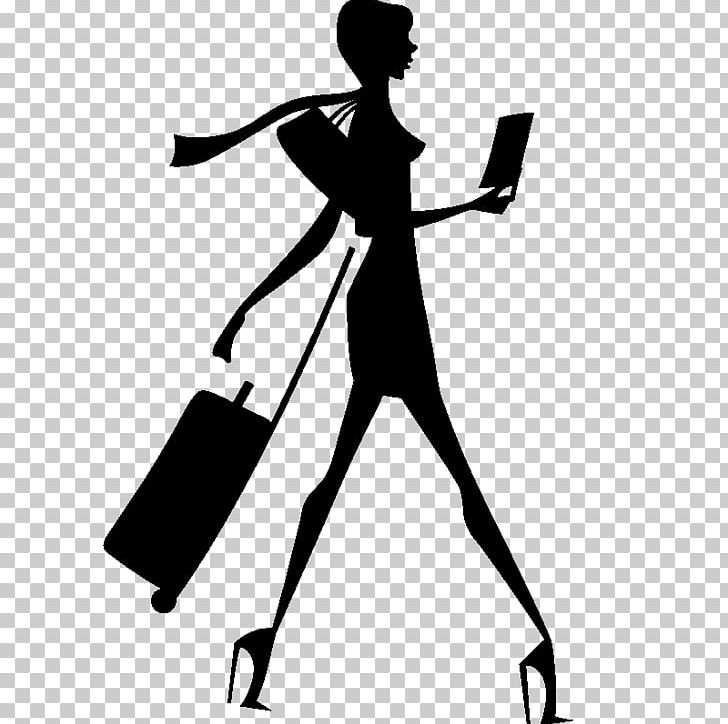 Suitcase Silhouette Sticker Hotel Woman PNG, Clipart, Arm, Black, Black And White, Drawing, Footwear Free PNG Download