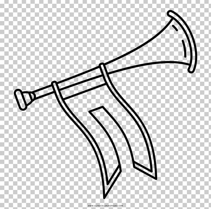 Drawing Coloring Book Trumpet Black And White PNG, Clipart, Angle, Area, Arm, Artwork, Black Free PNG Download