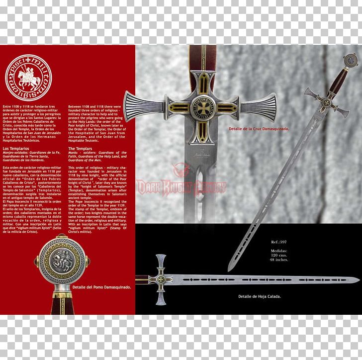 Crusades Grand Masters Of The Knights Templar Sword PNG, Clipart, Cold Weapon, Cross, Crucifix, Crusades, Damascening Free PNG Download