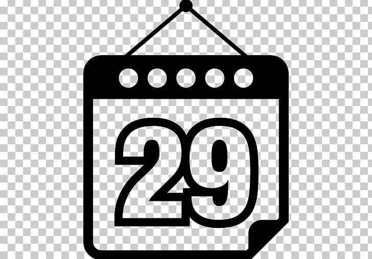Computer Icons Calendar Symbol PNG, Clipart, 29day, Area, Black And White, Brand, Calendar Free PNG Download