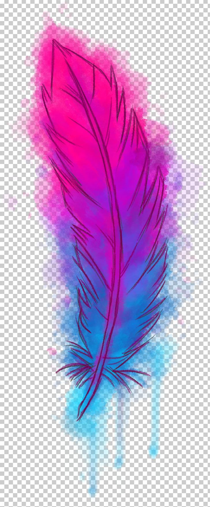 Feather Drawing Sticker Watercolor Painting PNG, Clipart, Art, Deviantart, Drawing, Feather, Magenta Free PNG Download