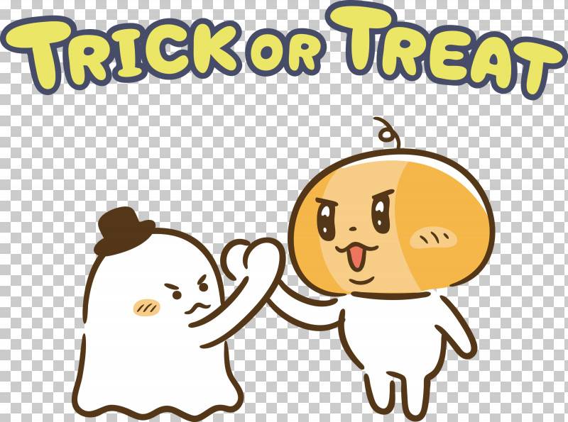 TRICK OR TREAT Happy Halloween PNG, Clipart, Behavior, Biology, Cartoon, Happiness, Happy Halloween Free PNG Download