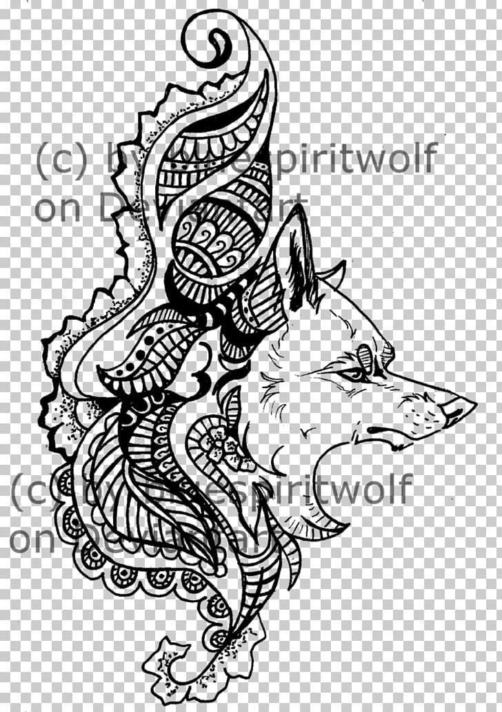 Henna Gray Wolf Drawing Mehndi Tattoo PNG, Clipart, Abziehtattoo, Arm, Art, Arts, Artwork Free PNG Download