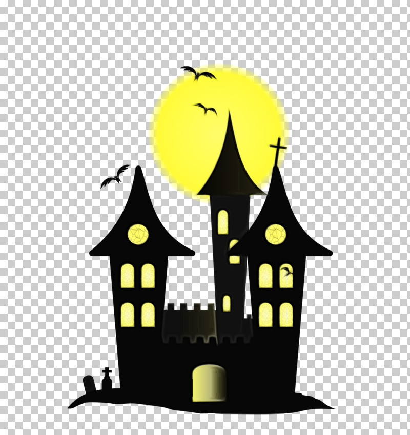 Haunted House Logo Cartoon Watercolor Painting PNG, Clipart, Cartoon, Haunted House, Logo, Paint, Silhouette Free PNG Download