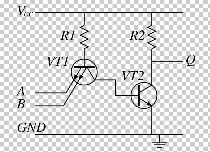Transistor–transistor Logic NAND Gate Logic Gate 7400 Series PNG, Clipart, And Gate, Angle, Area, Bipolar Junction Transistor, Black And White Free PNG Download