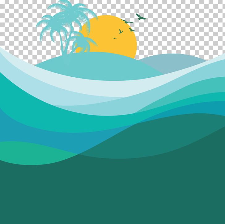 Graphic Design Line Sea Illustration PNG, Clipart, Art, Azure, Blue, Brand, Coconut Trees Free PNG Download
