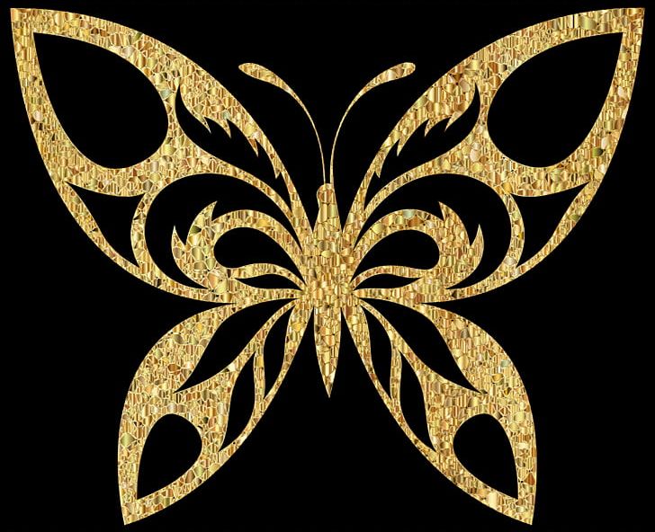 Butterfly Gold Silhouette PNG, Clipart, Art, Arthropod, Butterfly, Desktop Wallpaper, Drawing Free PNG Download