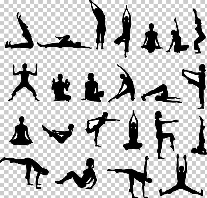 Hatha Yoga Pradipika Asana Physical Exercise PNG, Clipart, Arm, Asana, Bikram Yoga, Black And White, Exercise Silhouette Cliparts Free PNG Download