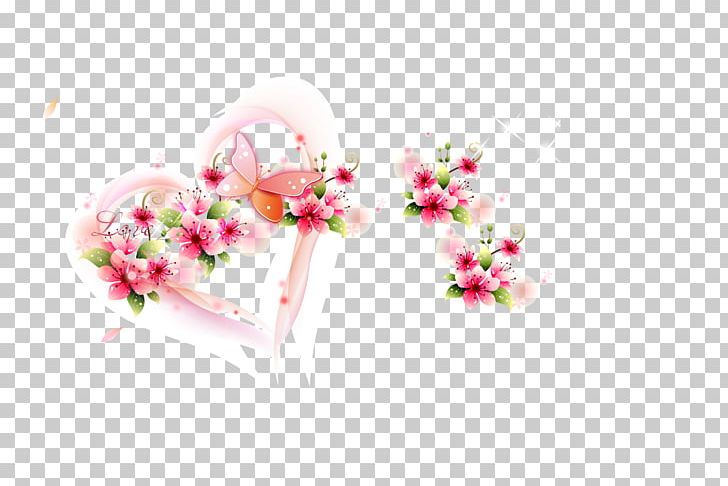 Flower Arranging Heart Branch PNG, Clipart, Adobe Illustrator, Blossom, Branch, Butterfly, Cherry Blossom Free PNG Download