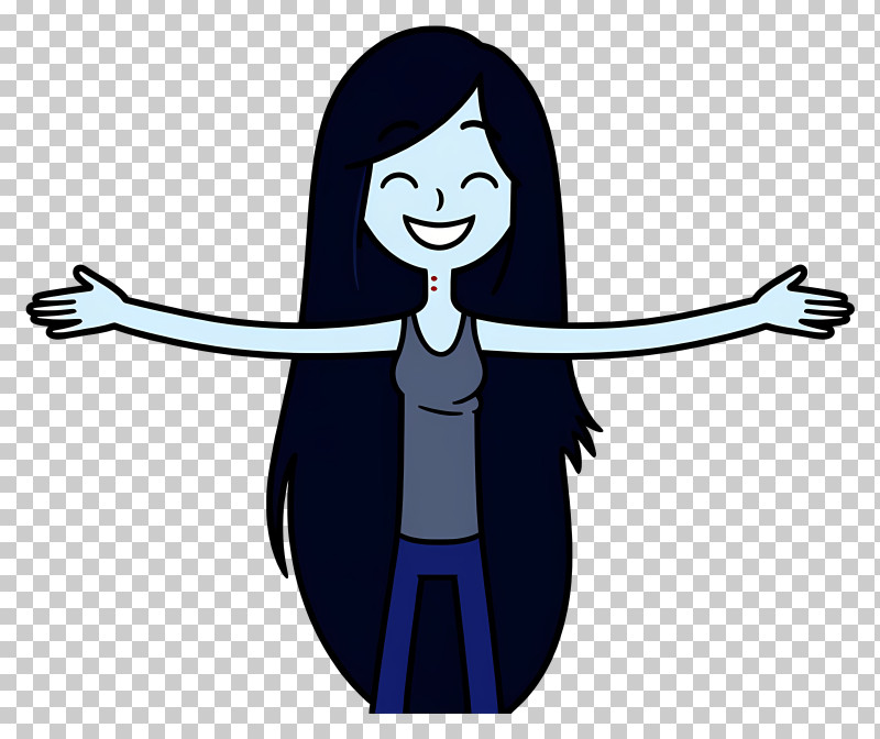 Marceline Abadeer - Friendly Blue Cartoon Girl PNG