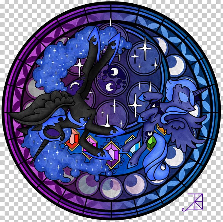 Princess Luna Stained Glass Window Applejack Pony PNG, Clipart, Circl, Cobalt Blue, Derpy Hooves, Equestria, Fictional Character Free PNG Download