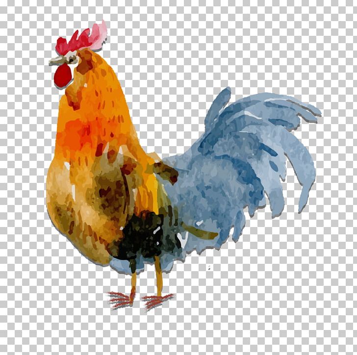 Rooster Chicken Watercolor Painting PNG, Clipart, Animals, Beak, Big, Big Cock, Bird Free PNG Download