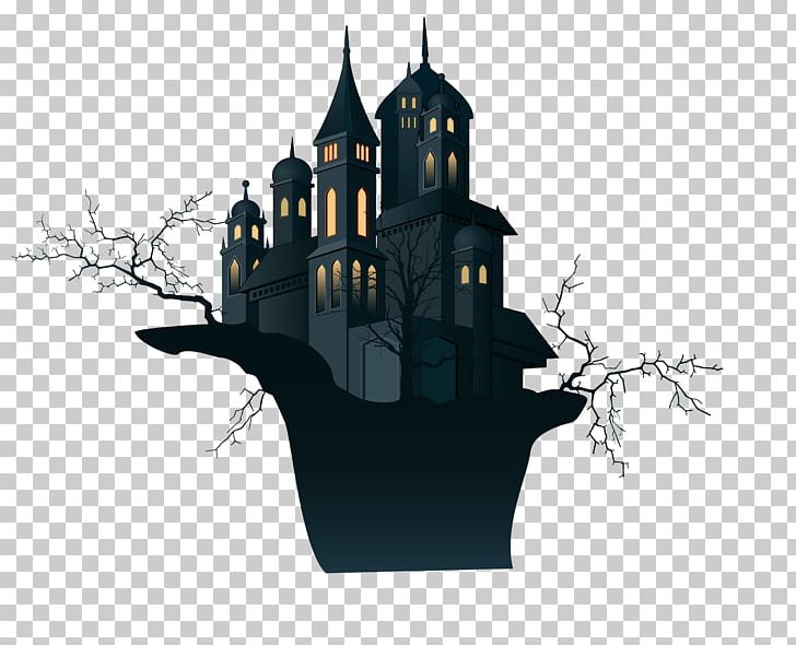 Black Creative Branches On The Castle Castle PNG, Clipart, Background Black, Black, Black Hair, Black White, Branches Vector Free PNG Download