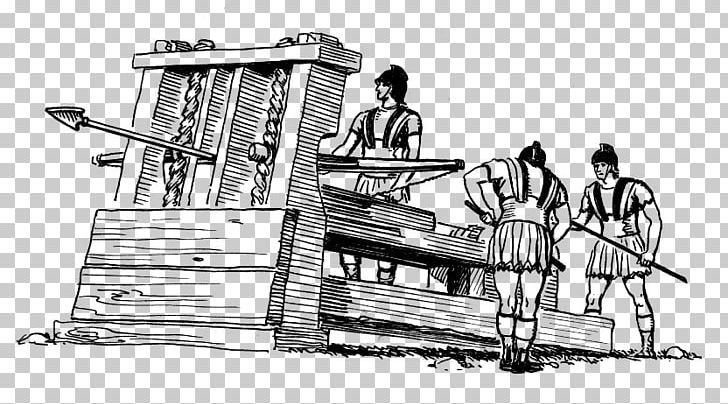 Catapult Ballista Education PNG, Clipart, Angle, Artwork, Ballista, Black And White, Cartoon Free PNG Download