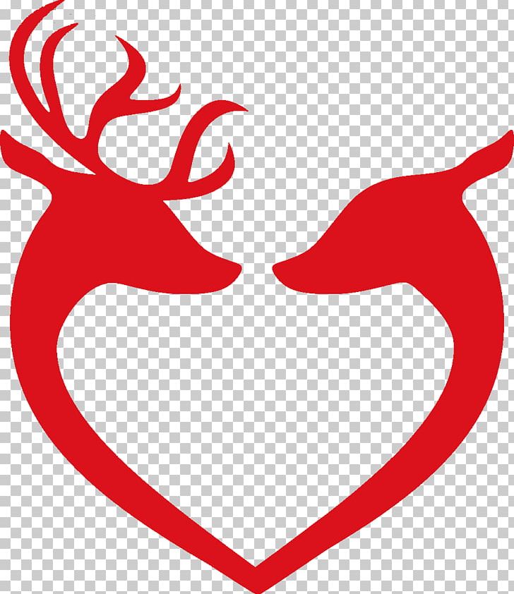 Deer Heart Silhouette PNG, Clipart, Animals, Antler, Antlers, Christmas Deer, Circle Free PNG Download