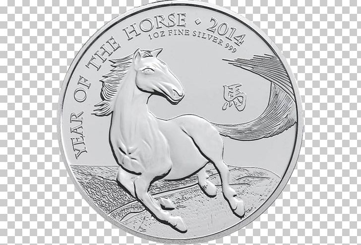 Royal Mint Horse Silver Coin PNG, Clipart, American Silver Eagle, Animals, Black And White, Britannia, Bullion Free PNG Download