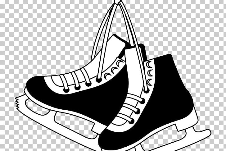 Ice Skates Ice Skating Ice Hockey Roller Skates PNG, Clipart, Bauer Hockey, Black, Black And White, Cross Training Shoe, Drawing Free PNG Download