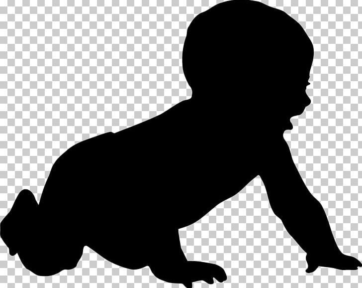 Silhouette Infant Drawing PNG, Clipart, Animals, Baby, Back On, Black, Black And White Free PNG Download