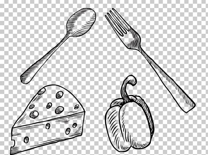 Cutlery Kitchen Utensil Tablespoon Fork PNG, Clipart, Abstract Lines, Black And White, Cheese, Curved Lines, Cutlery Free PNG Download