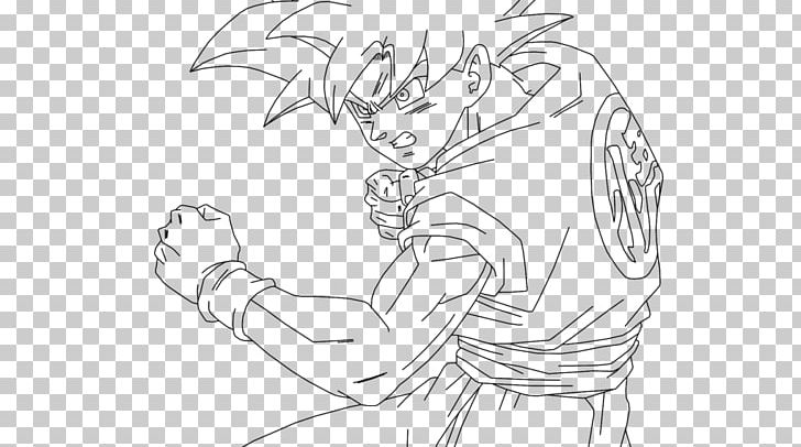 Goku Super Saiyan Drawing Dragon Ball PNG, Clipart, Arm, Artwork, Black And White, Cartoon, Character Free PNG Download