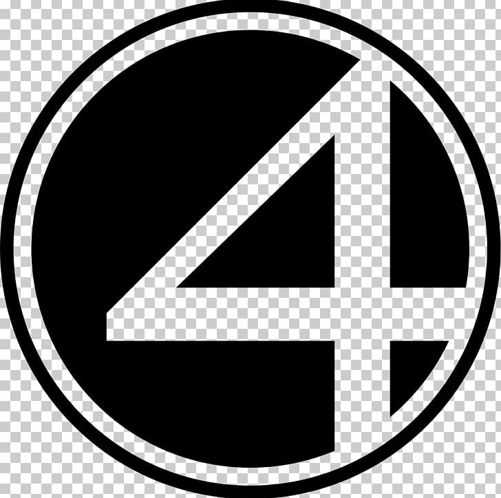 Fantastic Four Logo Decal Iron-on Comics PNG, Clipart, Angle, Area, Black And White, Brand, Circle Free PNG Download