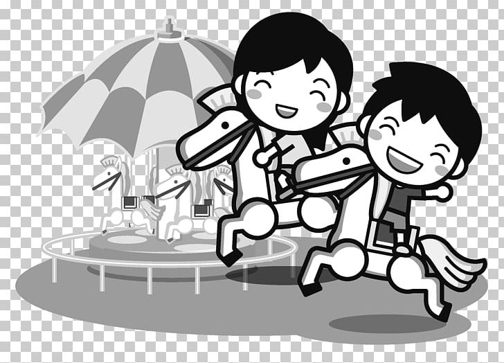 Carousel Art PNG, Clipart, Amusement Park, Art, Black And White, Boy, Carousel Free PNG Download
