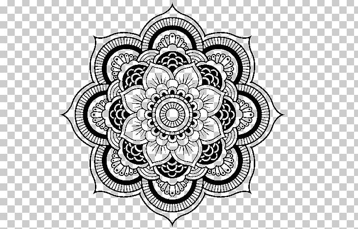 Mandala Coloring Book Hinduism Drawing PNG, Clipart, Area, Art, Black And White, Buddhism, Circle Free PNG Download
