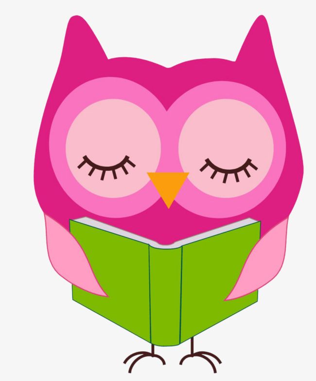 Pink Owl Reading PNG, Clipart, Animal, Book, Cartoon, Green, Green Book Free PNG Download