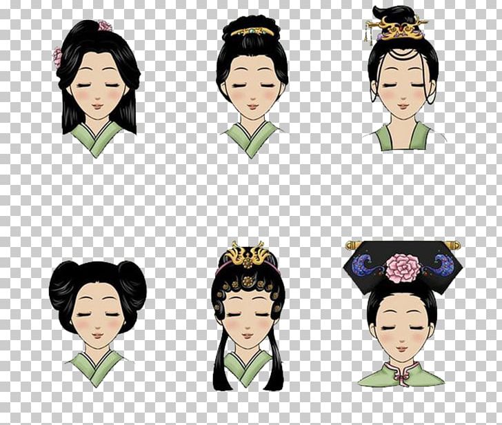 Qing Dynasty Hairstyle Traditional Chinese Characters Fashion Png