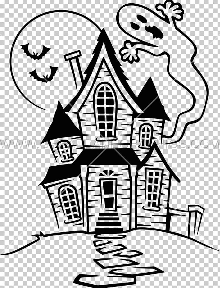 Line Art Drawing Haunted House PNG, Clipart, Area, Art, Artwork, Black And White, Building Free PNG Download