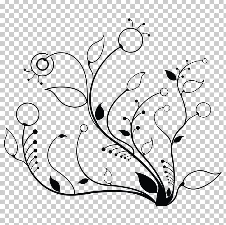 Flower Black And White Drawing PNG, Clipart, Art, Black, Branch, Brush, Floral Free PNG Download