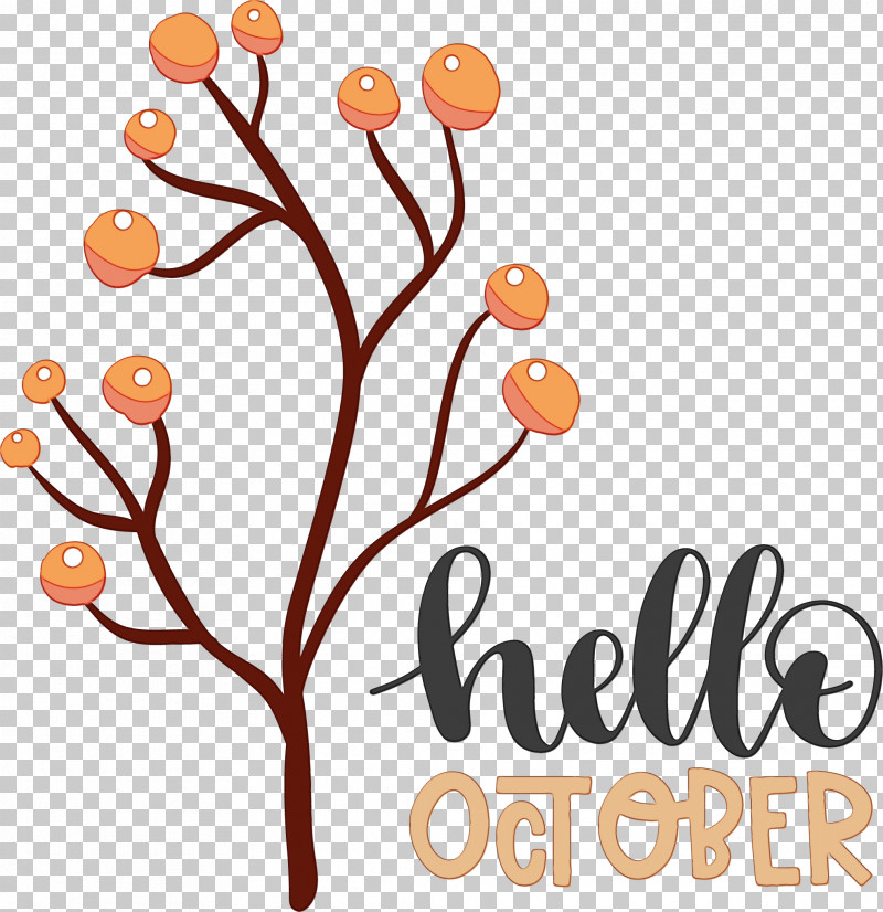 October PNG, Clipart, Autumn, Hello October, October, Paint, Watercolor Free PNG Download