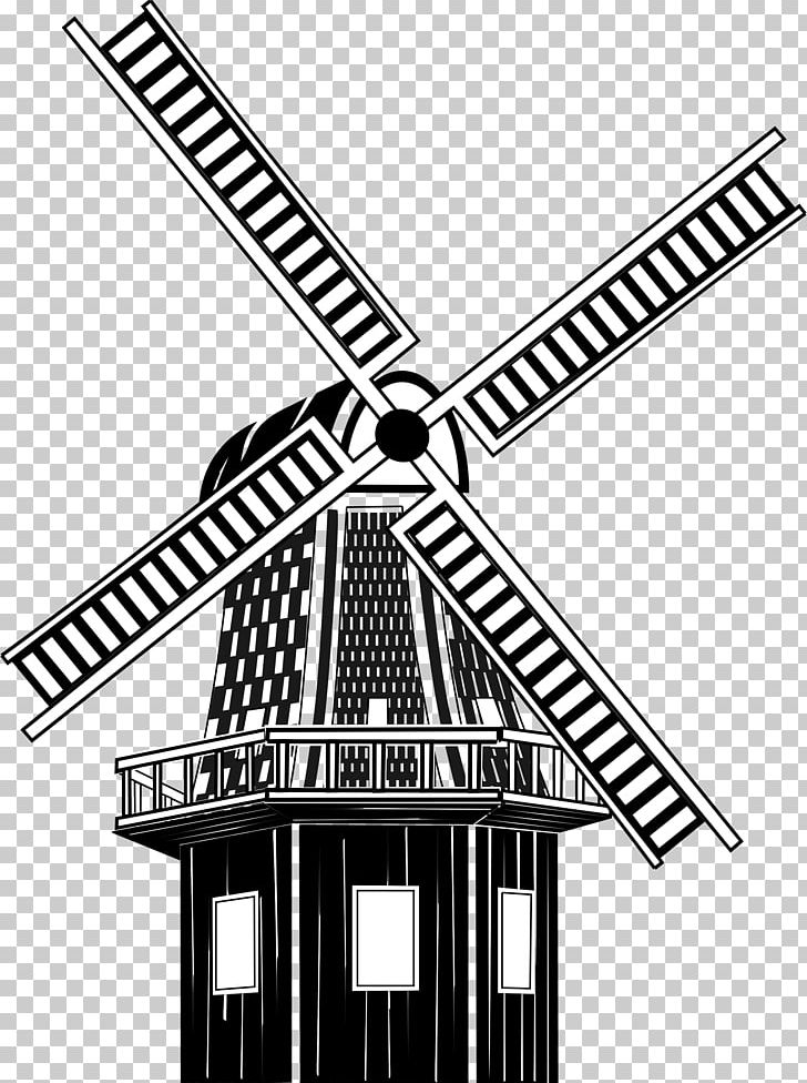 Wind Farm Windmill Wind Turbine PNG, Clipart, Black And White, Building, Clip Art, Computer Icons, Facade Free PNG Download